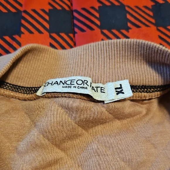 Chance or Fate Men's Tan Quilted Crewneck Sweater - Picture 2 of 3